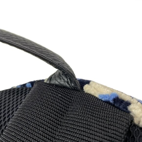 Auth DIOR/ChristianDior Rider - Beige Blue Navy Wool Leather 2********* Backpack - Picture 14 of 16